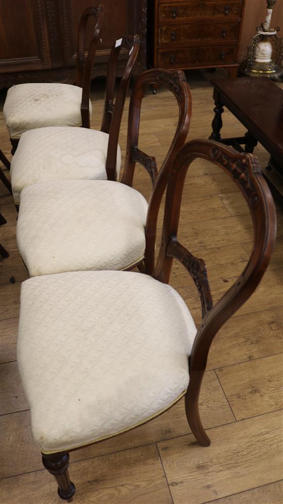 A set of six Victorian dining chairs